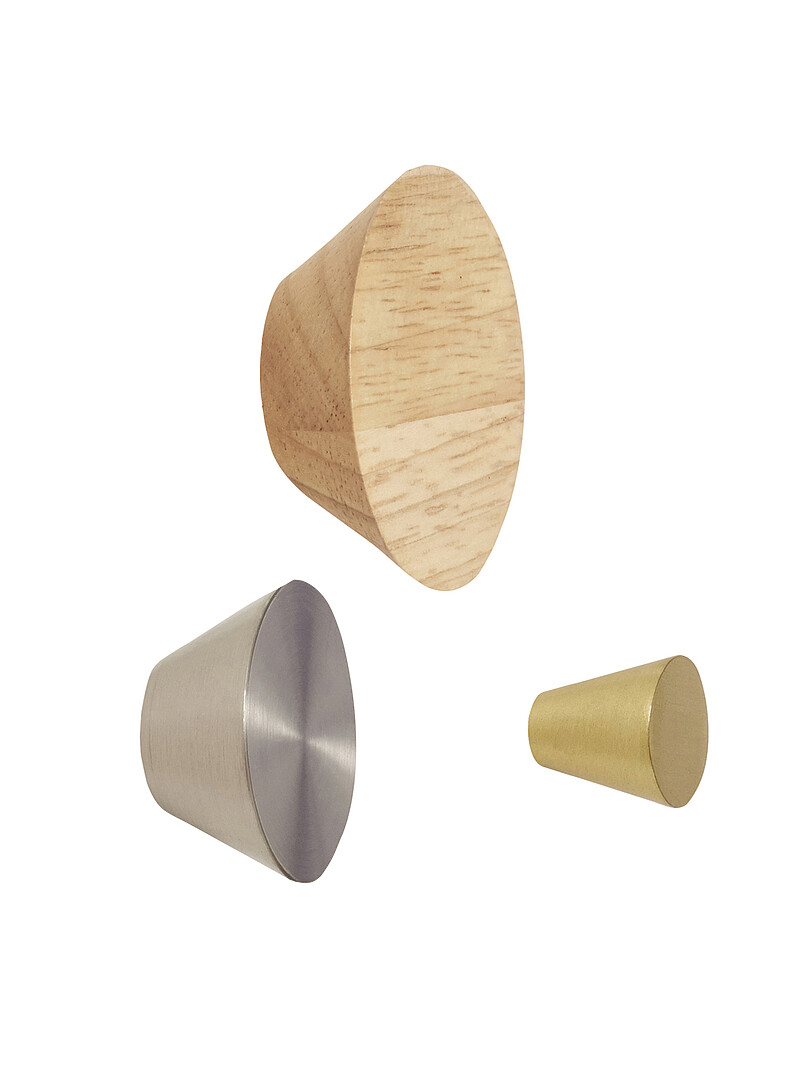 Cone wood and metal hooks Set of 3 product image 2