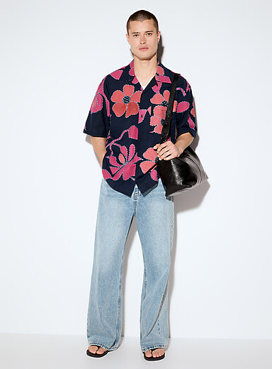 La chemise fleurs surpiqu&eacute;es Rohit