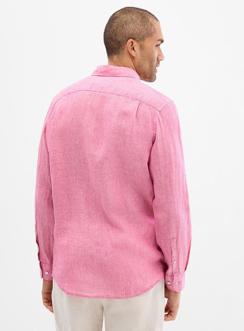Rodd & Gunn Pink Pure linen colourful shirt <b>Sports fit</b> for men