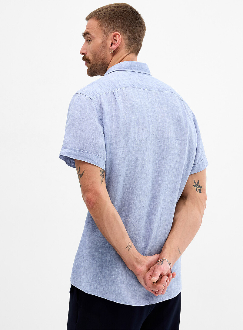 Rodd & Gunn Green Chambray-like pure linen shirt <b>Sports fit</b> for men
