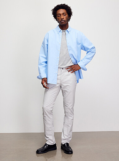 Semi-plain 5-pocket pant <b>Straight fit</b>