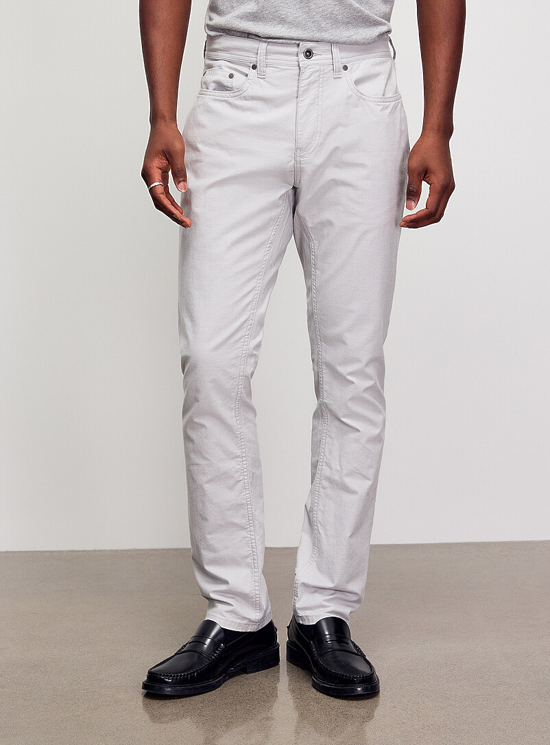 Rodd & Gunn Ivory/Cream Beige Semi-plain 5-pocket pant <b>Straight fit</b> for men