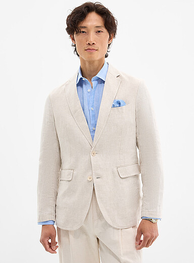Beige 100% linen jacket