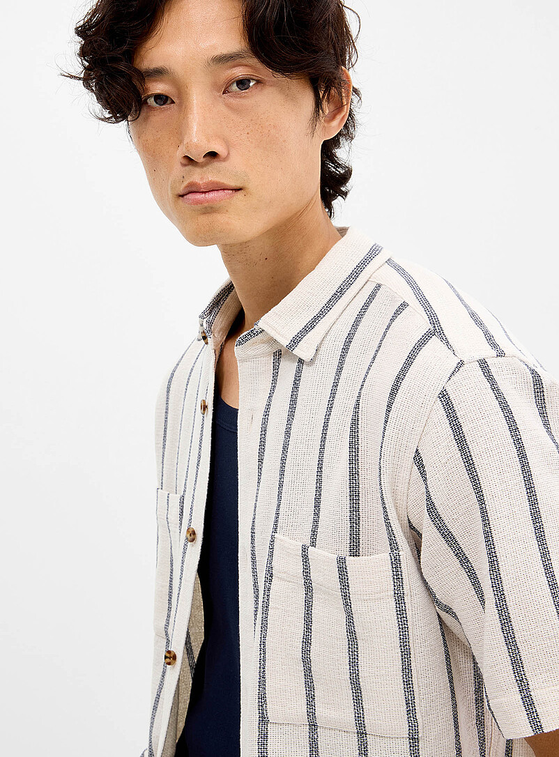 Vertical-stripe knit shirt product image 2
