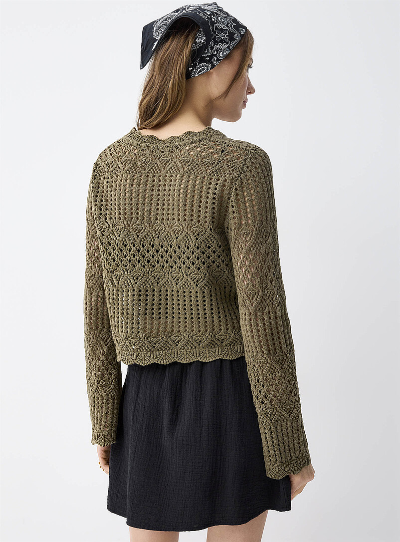 Twik Light brown Organic cotton gauze miniskirt for women