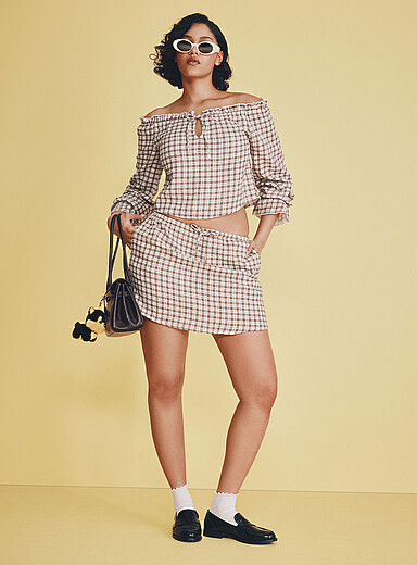 Organic cotton gauze miniskirt