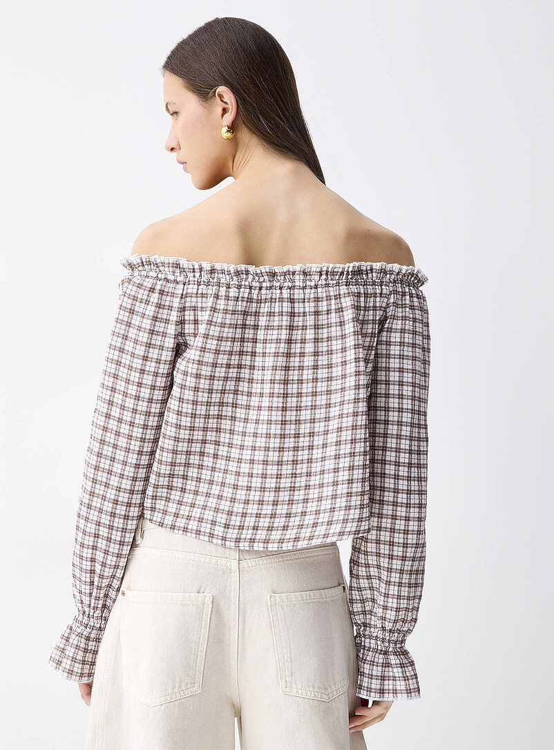 Twik White Ruffled off-the-shoulder blouse for women