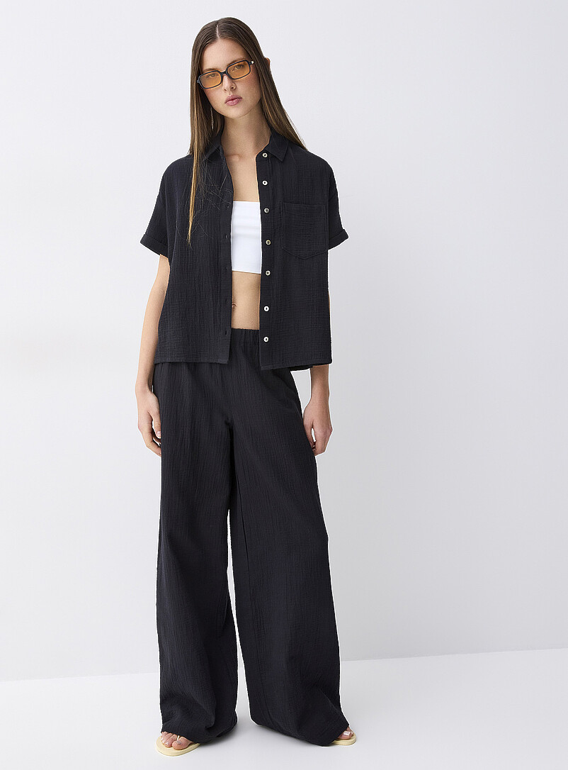 Twik: La chemise manches courtes gaze coton bio Blanc pour femme