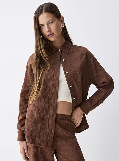 Oversized organic cotton gauze shirt | Twik | Women's Blouses and