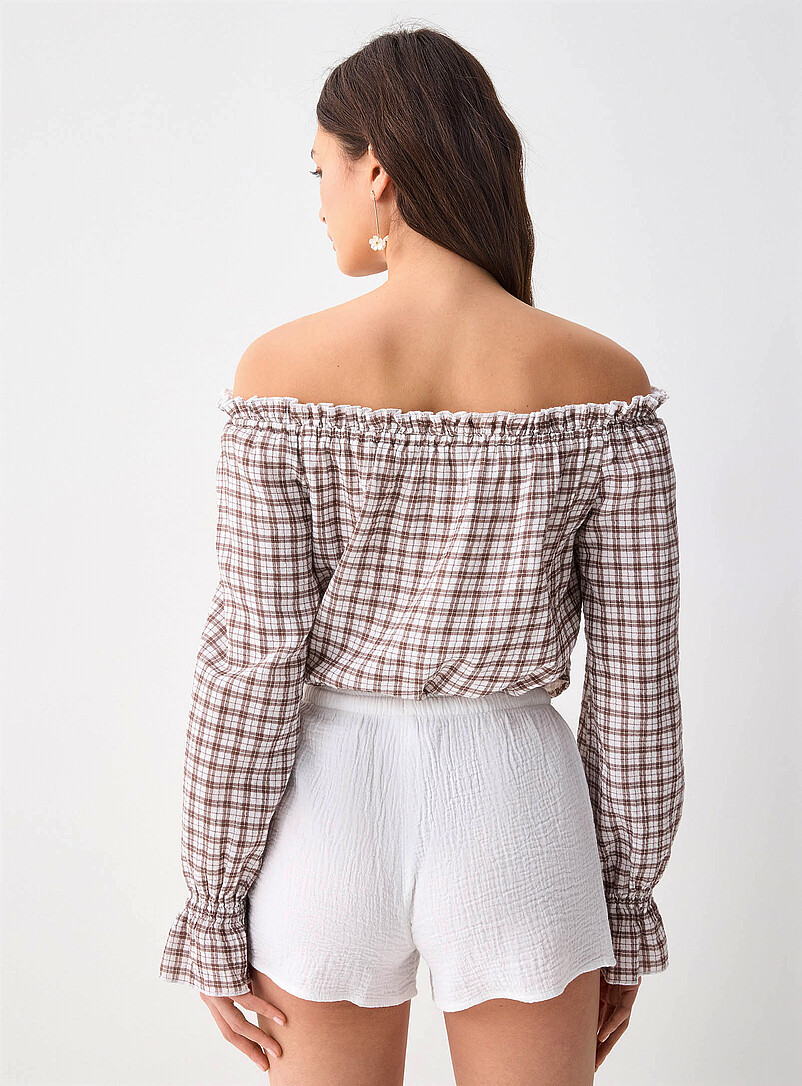 Twik: Le minishort gaze coton bio Blanc pour femme