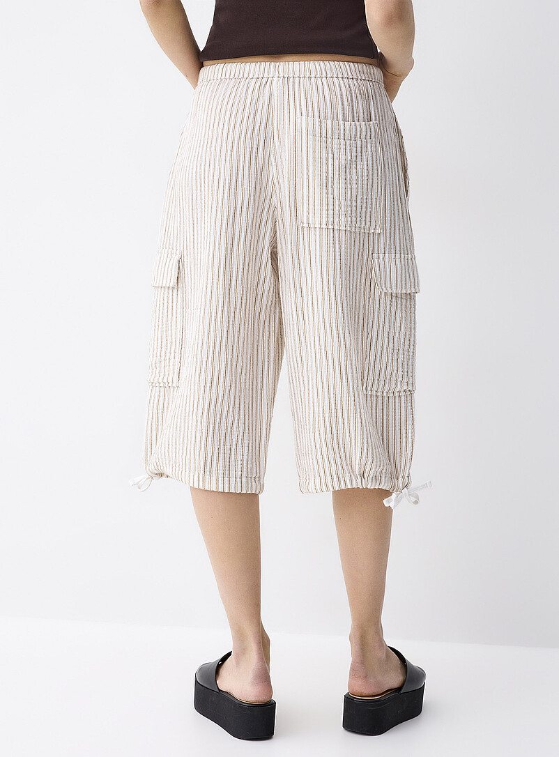 Twik: Le bermuda cargo gaze coton bio Blanc pour femme