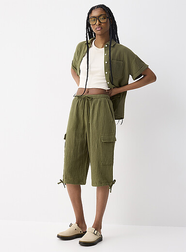 Organic cotton gauze Bermuda short
