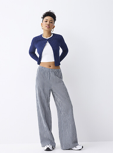 Wide-leg organic cotton gauze pant