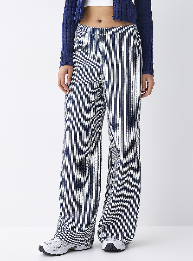Twik: Le pantalon large gaze coton bio Bleu &agrave; motifs pour femme