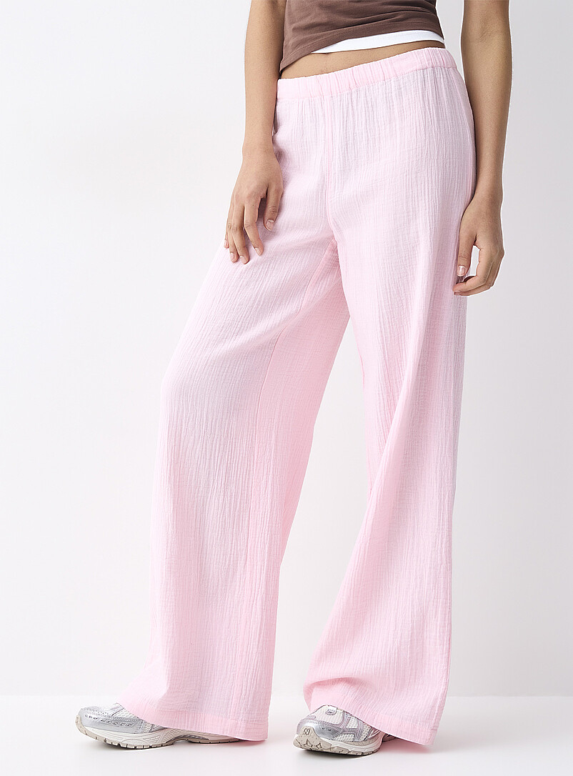 Twik: Le pantalon large gaze coton bio Bleu &agrave; motifs pour femme