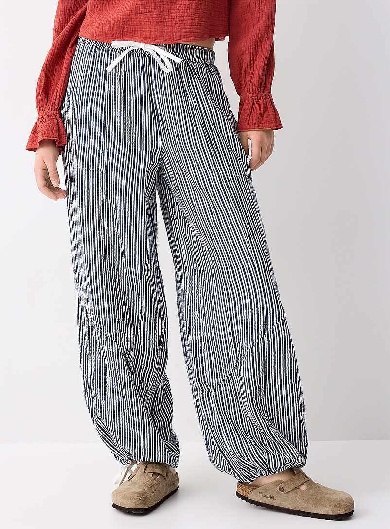 Twik: Le jogger ample gaze coton bio Rayures pour femme