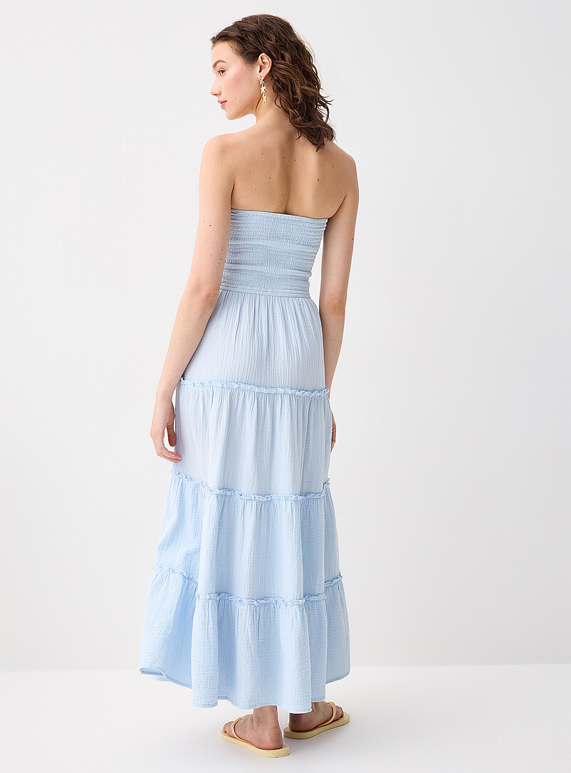 white christmas dresses Bekah Cotton Gauze Tiered Maxi Dress  The Main Street Exchange
