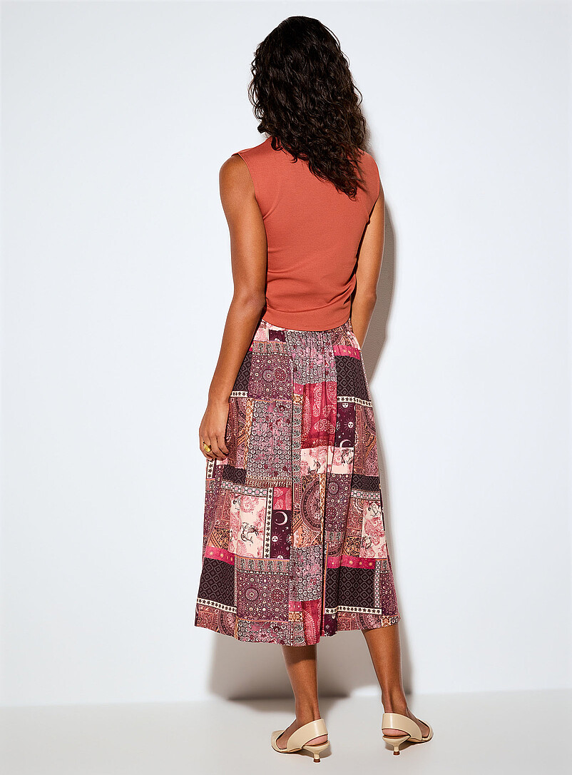 Flared button-front midi skirt product image 3