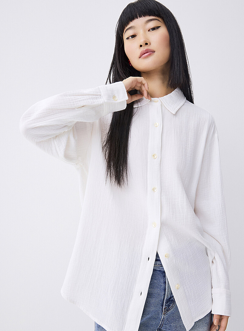 Oversized organic cotton gauze shirt product image (primary)