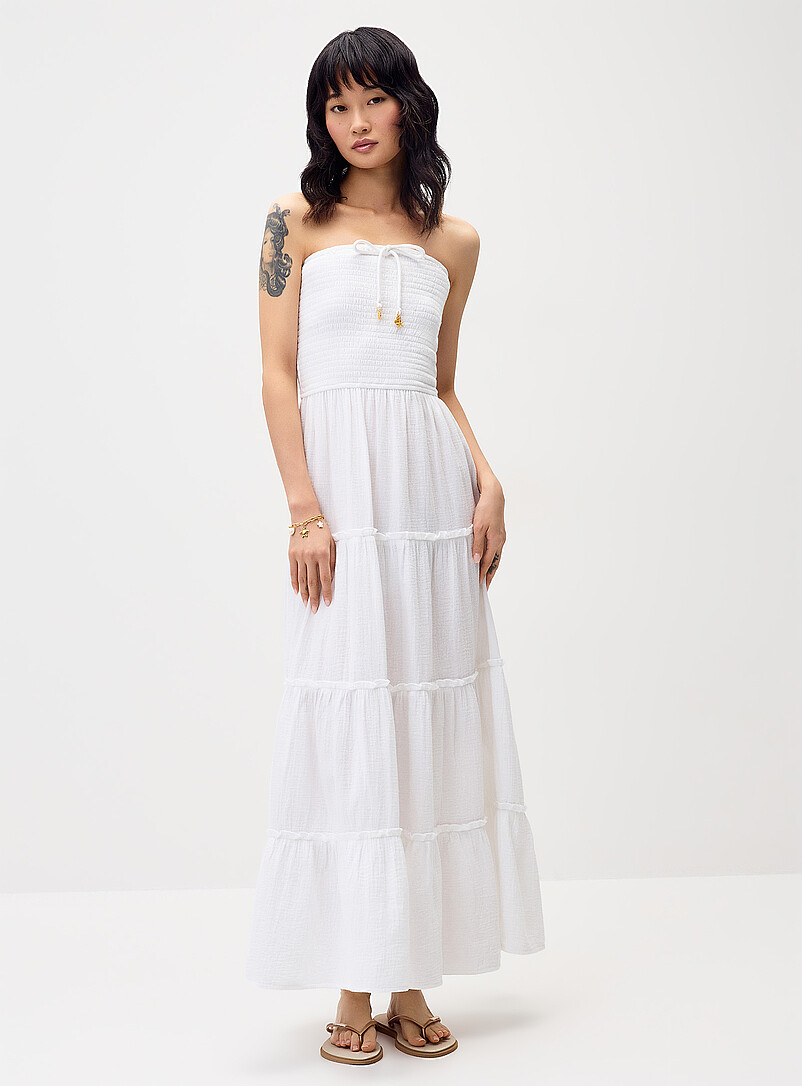 Organic cotton gauze tiered tube dress product image (primary)