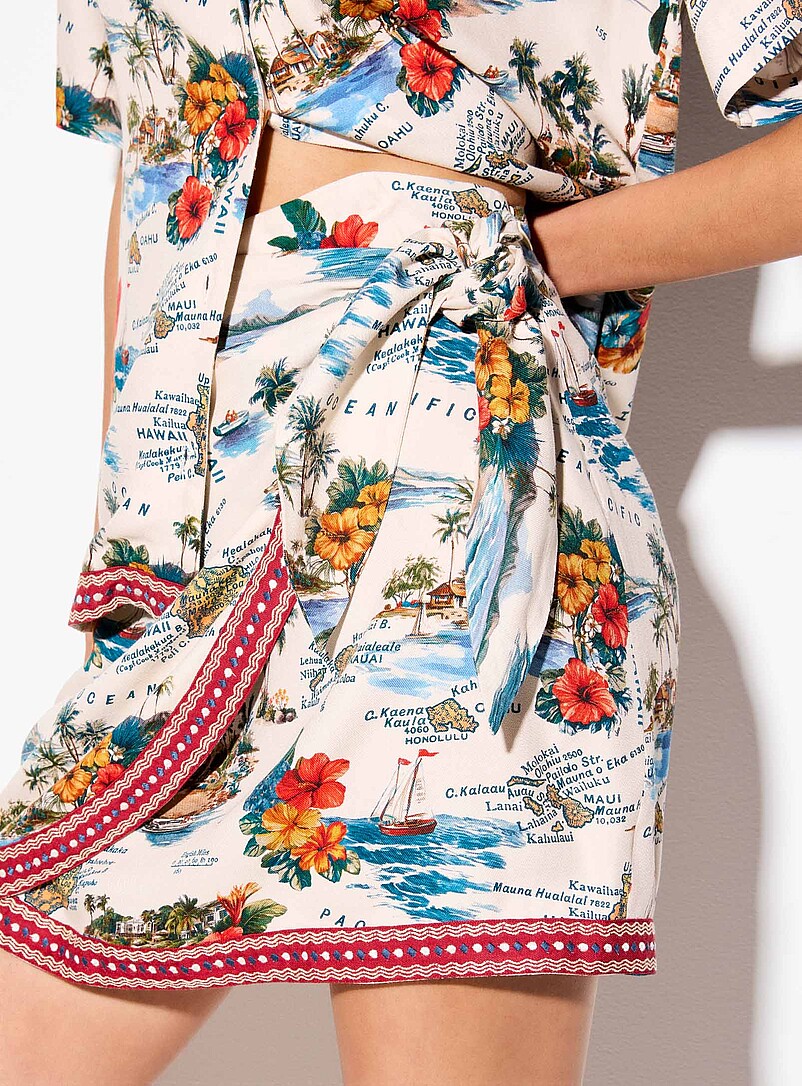 Printed side-tie wrap miniskirt product image 2