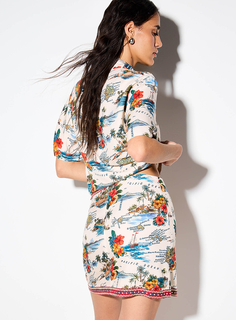 Printed side-tie wrap miniskirt product image 3