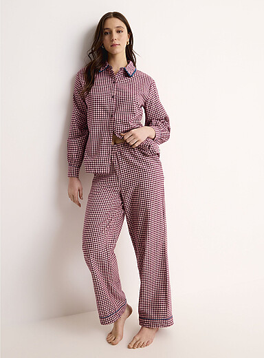 Chelsea Peers: L'ensemble pyjama flanelle carreaux vichy Rose pour femme