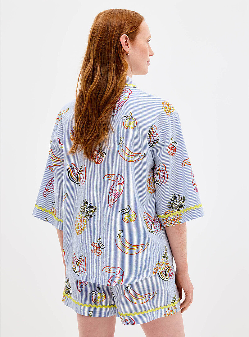 Toucans and fruit striped seersucker pyjama set product image 3