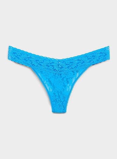 Hanky Panky Blue  Stretch lace thong Nylon for women