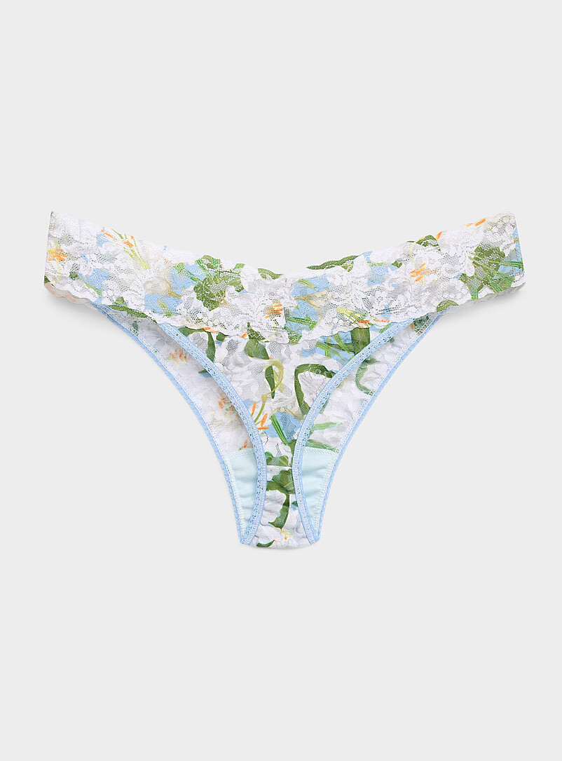 Printed stretch lace thong Nylon product image 2