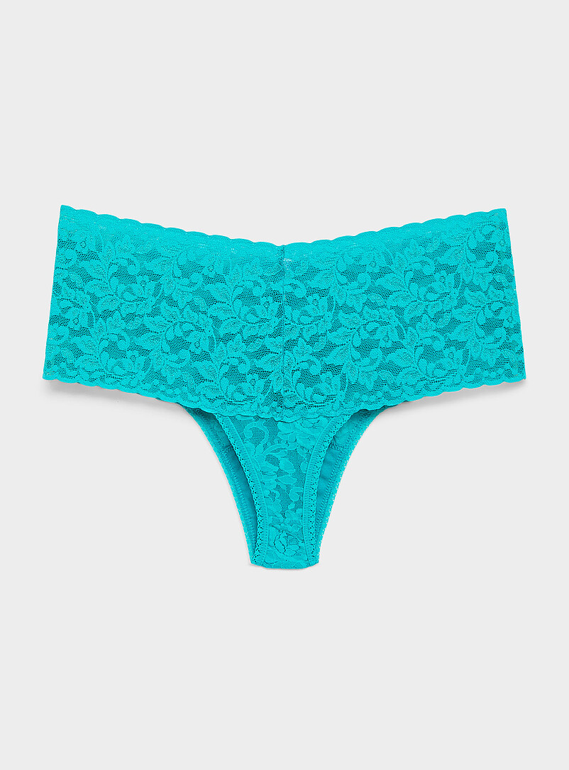 Stretch lace high-waist thong Nylon product image 2