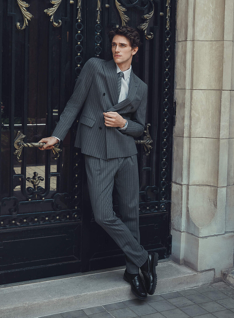 Polo Homme Oliver Townend - Taille M, Gris à Rayures, Coton, Neuf Avec étiquettes
