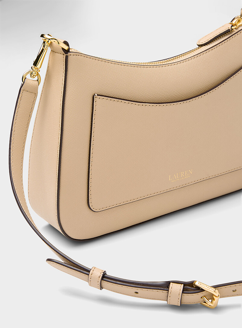 Lauren Ralph Lauren Black Danni gold logo leather crossbody bag for women