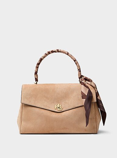 Farrah braided scarf suede bag