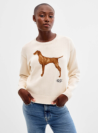 Le chandail carr&eacute; chien pur coton