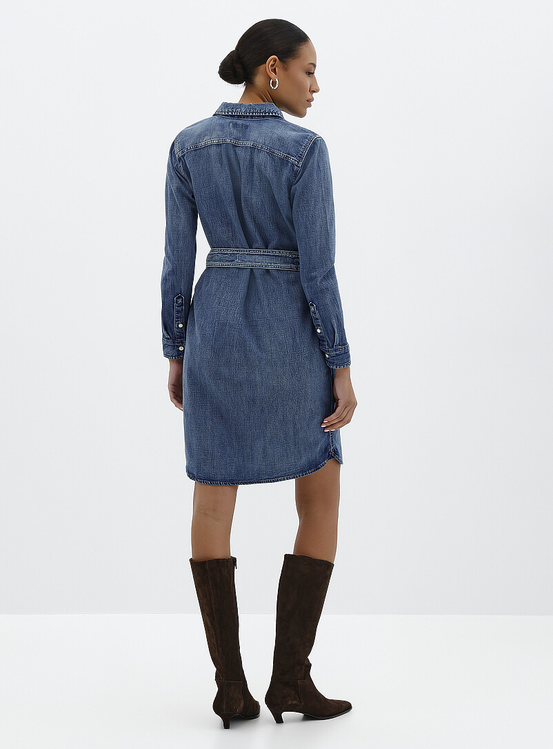 Belted supple denim shirtdress | Lauren Ralph Lauren | Women's