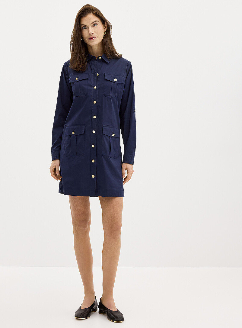 white christmas dresses Hunter Navy Short Sleeve Day Dress main image 0