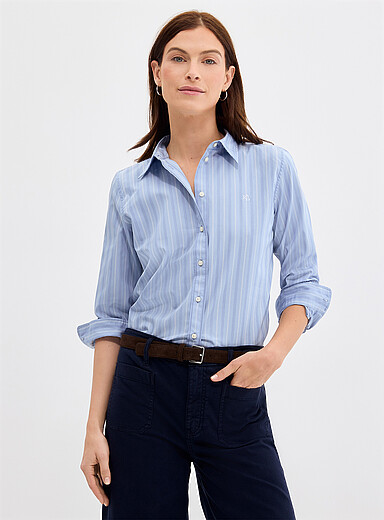 Pinstriped poplin shirt