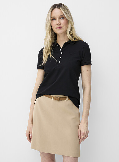 Lauren Ralph Lauren Black Embroidered logo piqu&eacute; polo for women