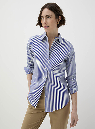 Striped poplin shirt
