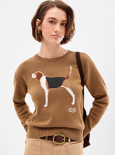 Le chandail jacquard chien pur coton