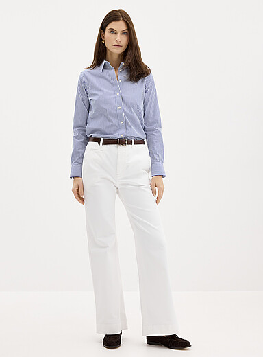 Lauren Ralph Lauren: Le pantalon chino blanc <b>Coupe : jambe large, taille haute</b> Blanc pour femme