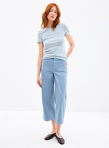 Patch pockets cropped pant <b>Fit: Wide leg, high rise</b>