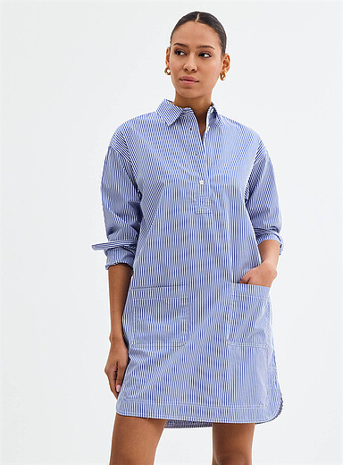 Lauren Ralph Lauren Blue Blue stripe poplin shirtdress for women