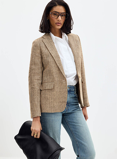 Linen chevron jacket