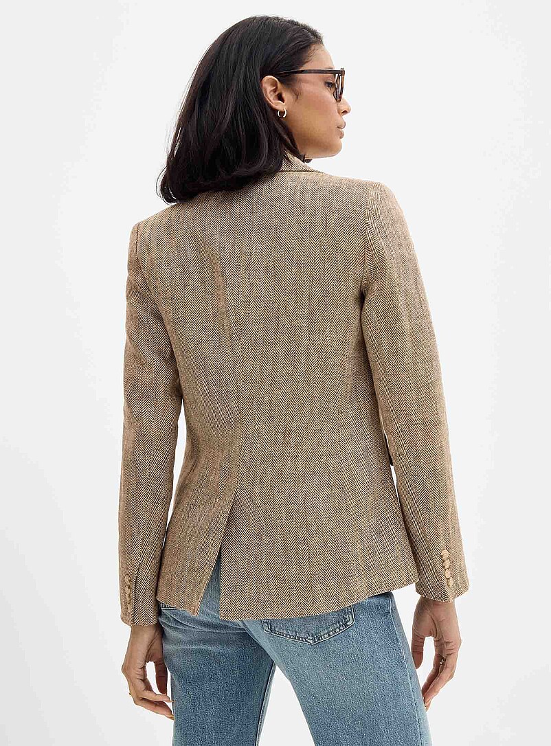 Lauren Ralph Lauren: Le veston chevrons lin Brun clair pour femme
