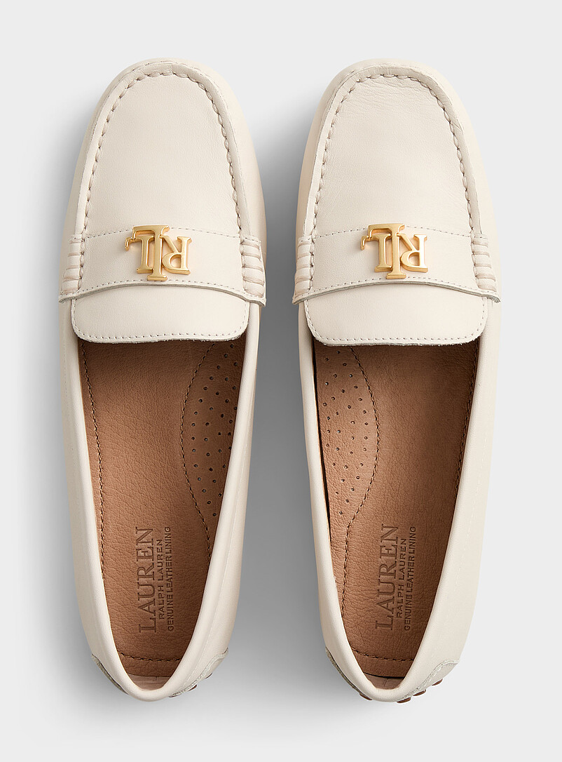 Lauren Ralph Lauren Ivory/Cream Beige Barnsbury vanilla leather loafers Women for women