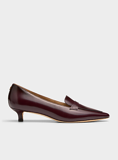 Lauren Ralph Lauren Burgundy Francesca burgundy glazed leather loafer pumps Women for women