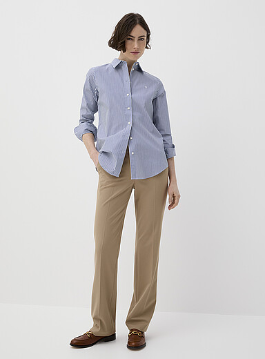 Le pantalon habill&eacute; chameau <b>Coupe : jambe droite, taille r&eacute;guli&egrave;re</b>