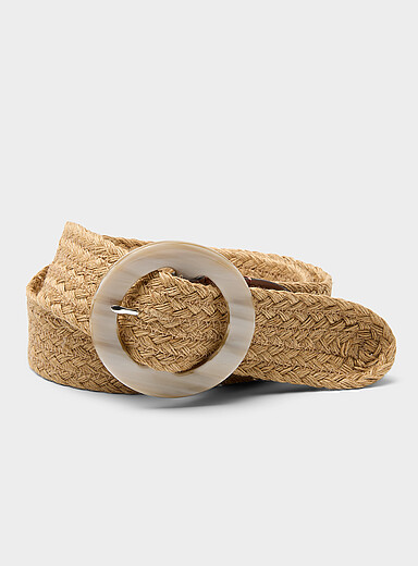 La large ceinture jute tress&eacute; boucle marbr&eacute;e